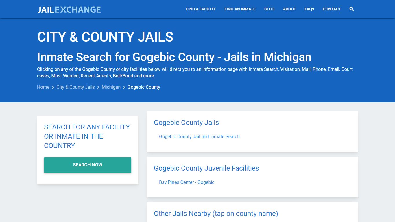 Inmate Search for Gogebic County | Jails in Michigan - Jail Exchange